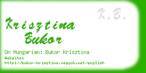 krisztina bukor business card